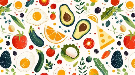 Nutritious Healthy Food Seamless Pattern Background Design | Premium AI ...