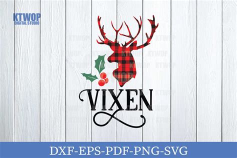 Plaid Santa Claus's Reindeers Vixen Graphic by KtwoP · Creative Fabrica