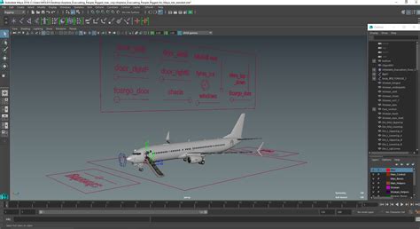 Airplane Evacuating People Rigged for Maya 3D | 3D Molier International