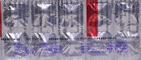 Pexep Cr 25 MG Tablet (10): Uses, Side Effects, Price & Dosage | PharmEasy
