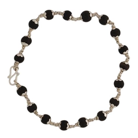 Buy SENDAN Original 925 silver karungali bracelet with cap for men and ...