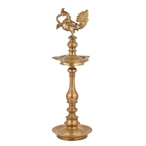 Brass Peacock Deepak Diya Vilakku Deepam Stand
