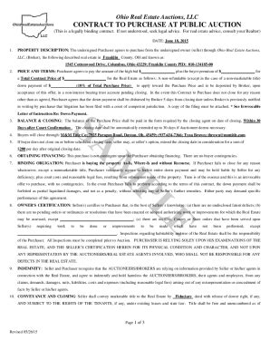 Fillable Online Fillable Online Ohio Real Estate Auctions LLC CONTRACT ...