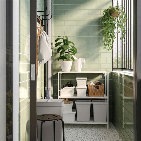 JOSTEIN shelf, metal/in/outdoor white, 77x40 cm (303/8x153/4") - IKEA