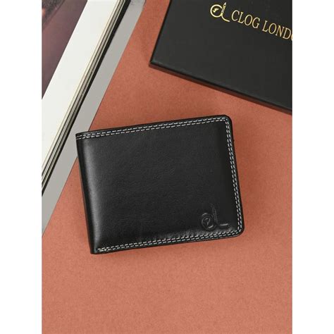 Buy CLOG LONDON Men Black Solid Flap Closure Two Fold Wallet Online