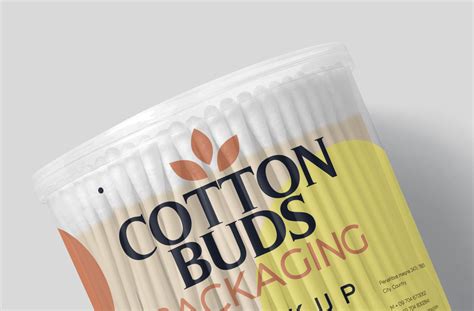 Floating Cotton Buds Container Mockup Design | ZippyPixels
