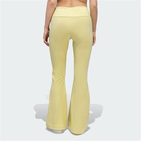 adidas Essentials Rib Flared Leggings - Yellow | adidas India