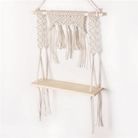 Mom's Rope Macrame Wood Floating Shelves | Macrame Wall Shelves – Momsrope