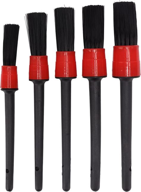 Car Detailing Brush Set, 5 Pack Nylon Auto Detailing Brushes Different Sizes Car Detail Brush ...