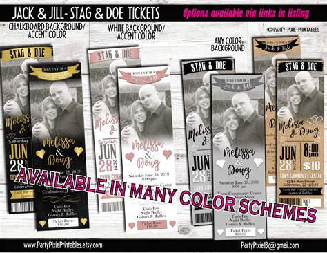 Jack and Jill Buck and Doe Stag Stagette Party Invitation - Ticket ...