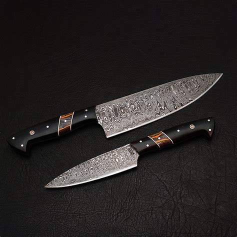 Damascus Chef Knife Set // 2 Piece // 9184 - Black Forge Knives - Touch ...