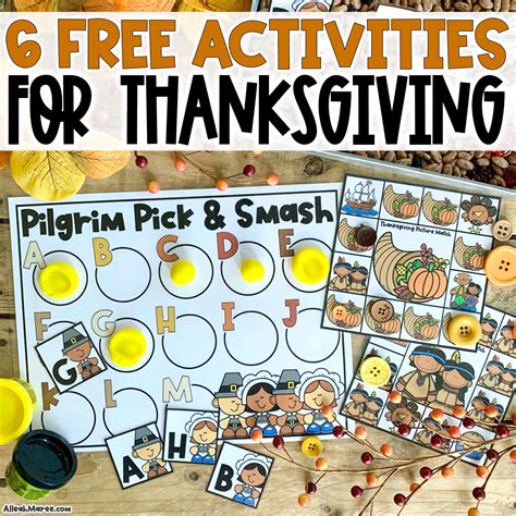 6 Free Thanksgiving Activities for Preschoolers and ... - Worksheets ...