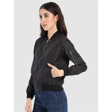 Buy Bewakoof Womens Black Solid Jacket Online