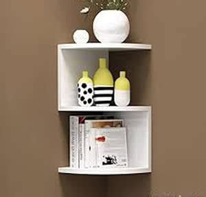 BEWROXIK Wooden Zig Zag Wall Corner Hanging Shelves for Living Room ...