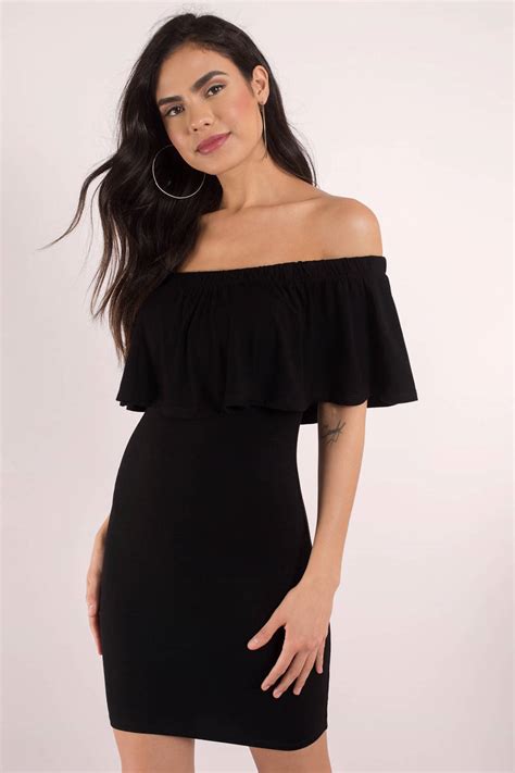 Bodycon Dress - Off The Shoulder Dress - Black Dress - $26 | Tobi US