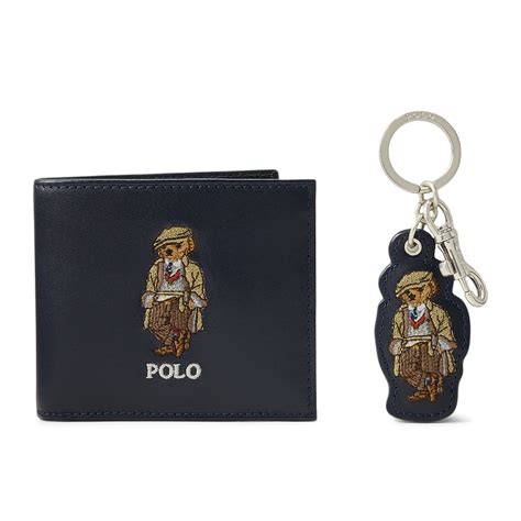 Buy Men Navy Polo Bear Wallet & Key Fob Gift Set Online at The ...
