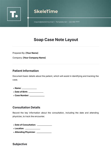 Image result for Soap Case Notes