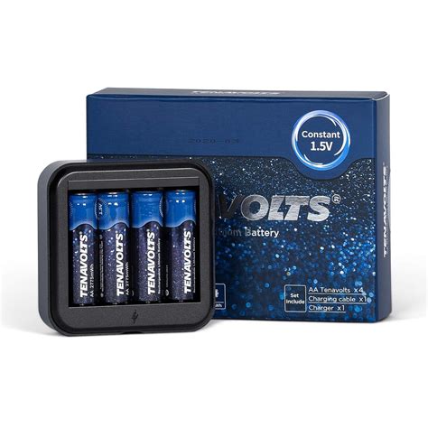Tenavolts Constant 1.5 V Power AA Lithium Rechargeable Batteries (x4 ...