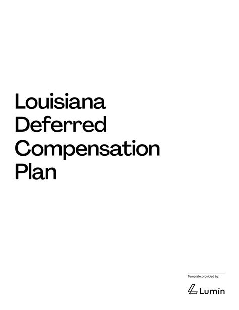 Louisiana Deferred Compensation Plan Template | Fill and sign with Lumin