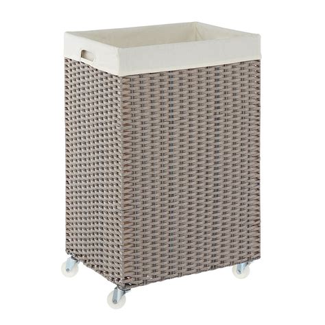 Grey Montauk Rolling Laundry Carts | The Container Store