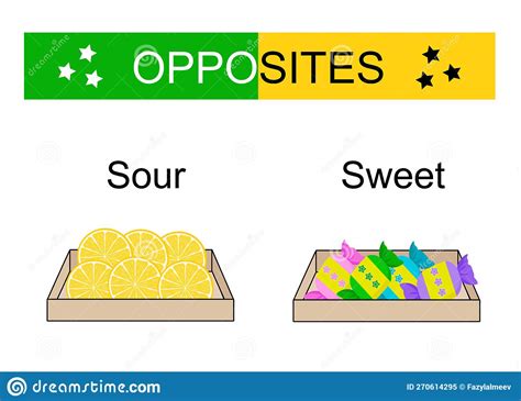 Educational Material for Kids. Opposites Words: Sweet Sour Stock Vector ...