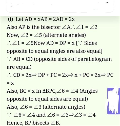 In parallelogram ABCD, bisectors of