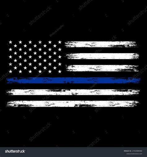 Thin Blue Line American Flag Wallpaper
