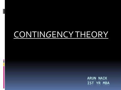 Image result for Contingency Management Theory