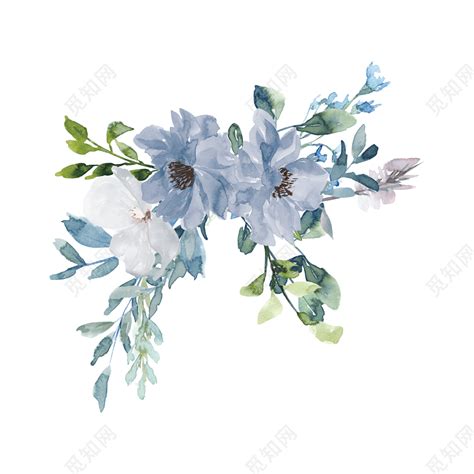 蓝色百合花装饰图片素材免费下载 - 觅知网