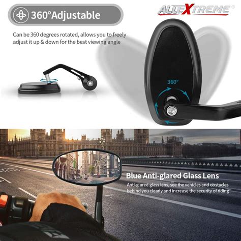 AllExtreme EXBHMB1 Universal 7/8 Inch Handlebar Motorcycle Rear View ...