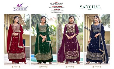 Alk Khushbu Sanchal Vol 2 Ocassional Georgette Pakistani Suit ...