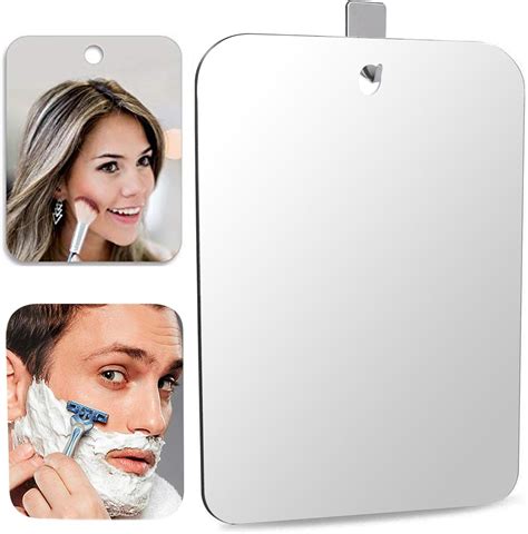 DFLLLO Deluxe Large Shower Mirror Fogless Shaving Mirror (11 inX7.8 in ...