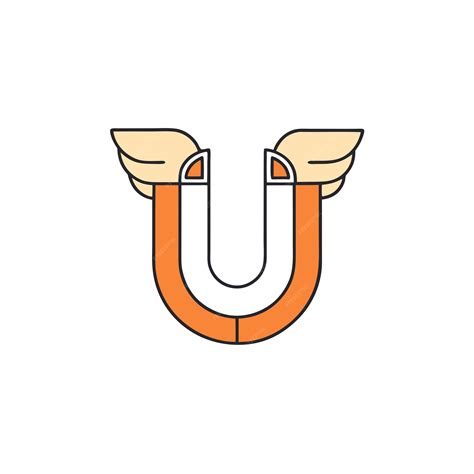 Premium Vector | Logo Of Letter U With Wings On The White Background