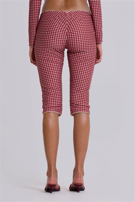 Shop Freda Gingham Swim Capri Trousers | Jaded London | Clothing