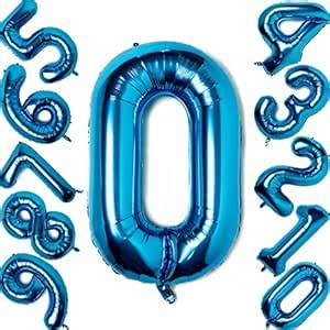 40 inches Number Balloons Blue Number Helium Foil Birthday Party ...