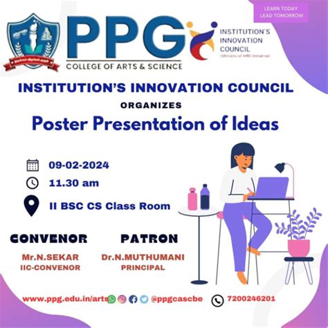 Poster Presentation of Ideas | PPG College of Arts and Science