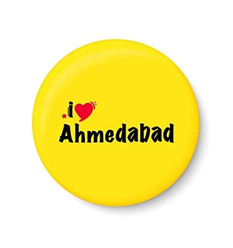 Buy PEACOCKRIDE I Love Ahmedabad Pin Badge (Metal, Multicolour, 58mm ...