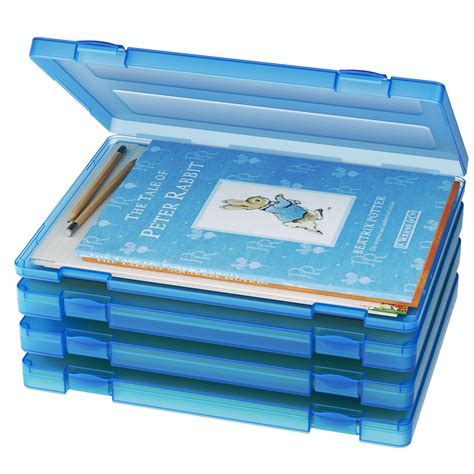 Ibune 4 Pack Scrapbook Paper Storage Boxes Portable Project Case ...