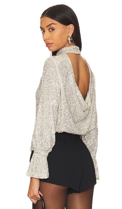 1. STATE Sequin Drape Back Top in Champagne | REVOLVE