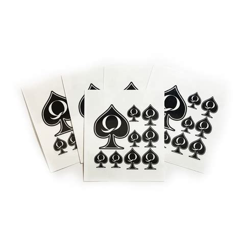 Buy 5 Sheet - Queen of Spades Temporary Tattoo Pack Total 45 QoS ...