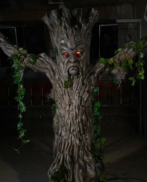 See related image detail. Evil Tree Giant Animatronic Haunt Prop with Glowing Red Eyes and Moving ...