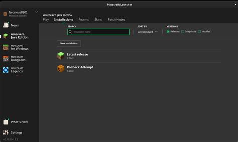 Change Minecraft Version Java 的图像结果