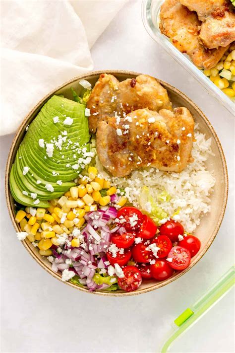 Garlic Butter Chicken Thighs | Meal Prep Rice Bowl or Salad