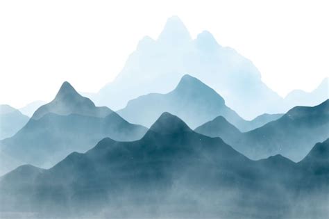 Watercolor blue mountains background | Free Vector