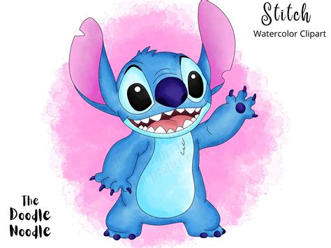 Waving Stitch With Flowers Hand Drawn Watercolor Clipart - Etsy