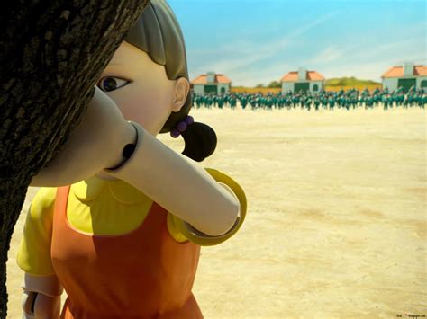 Squid game red light green light 2K wallpaper download