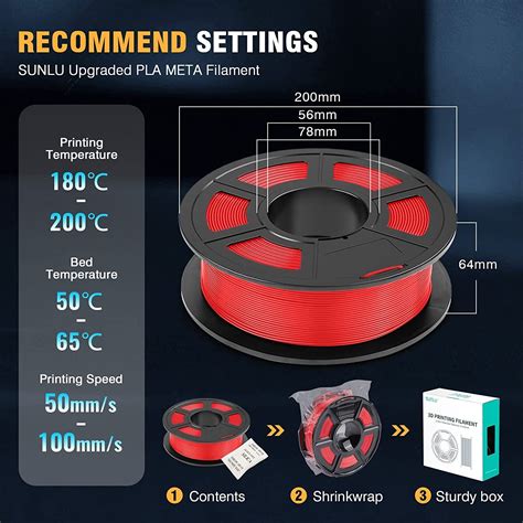 Updated SUNLU PLA Meta 1.75mm 3D Printer Filament | Ubuy India