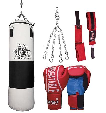 USI Universal Boxing Kit with Tough Canvas Unfilled Punching Bag ...