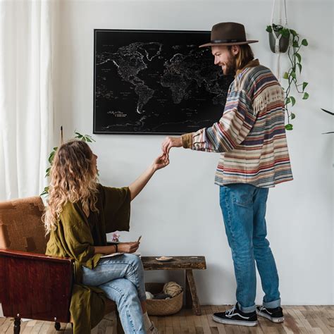 Push Pin World Map – Midnight Black | Tripmap.com