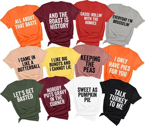 Thanksgiving Puns Food Shirts, Family Thanksgiving Shirts, Family ...